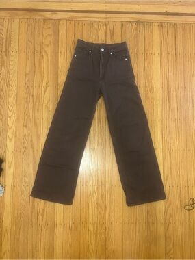 H&M Divided Dark Brown High-Rise Wide Leg Pants